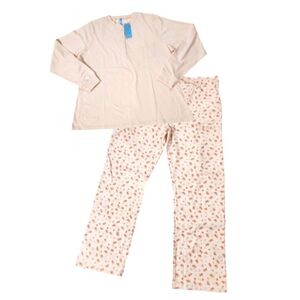 Viva Pale Pink & Floral Lingerie Pajama Set G(48)